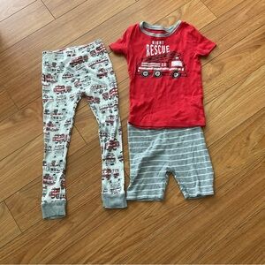 Red 'Night Rescue' Fire Truck Kids Pajama Set Size S